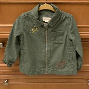 RARE! Gymboree Olive Jacket with Embroidered Details